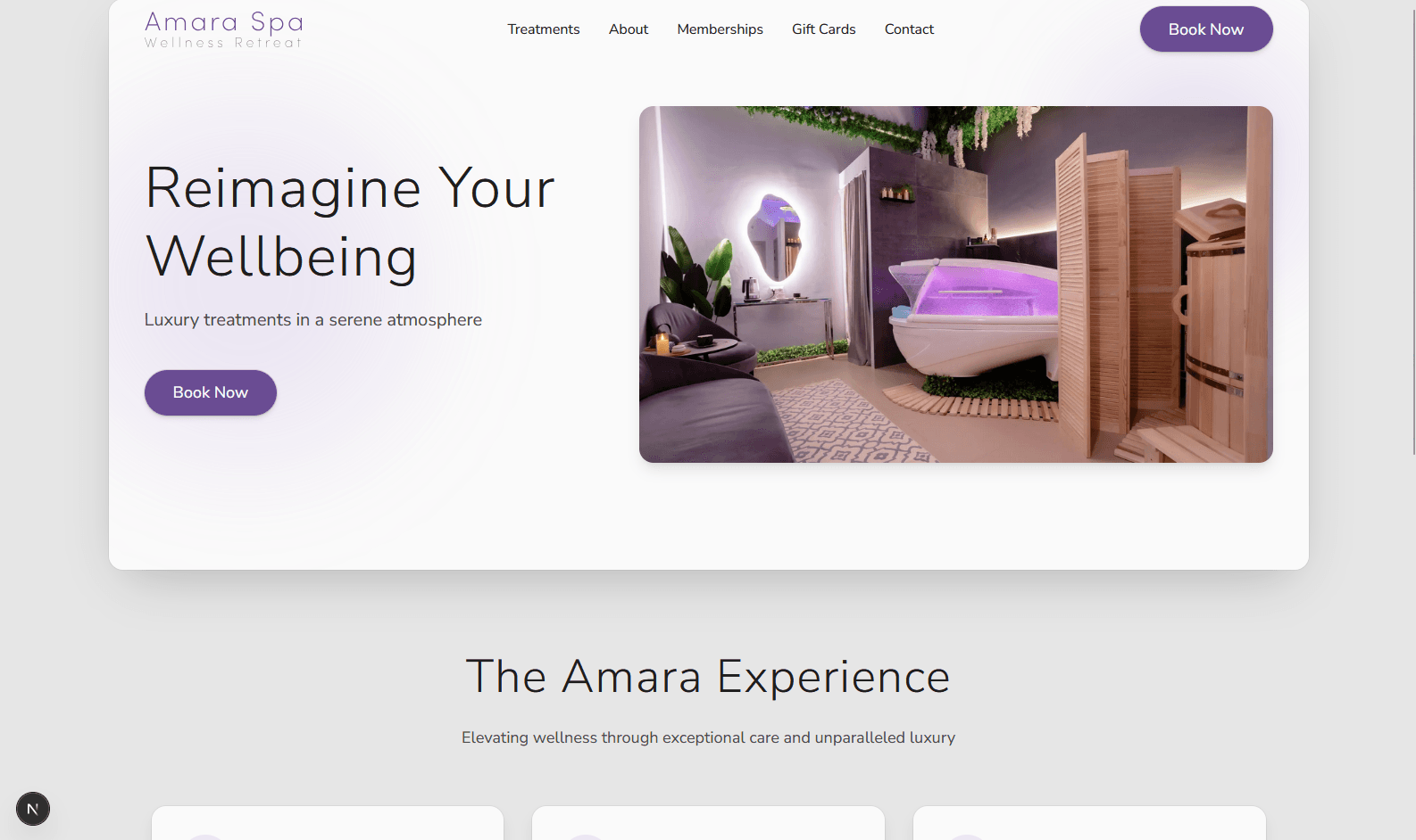 Amara Spa website